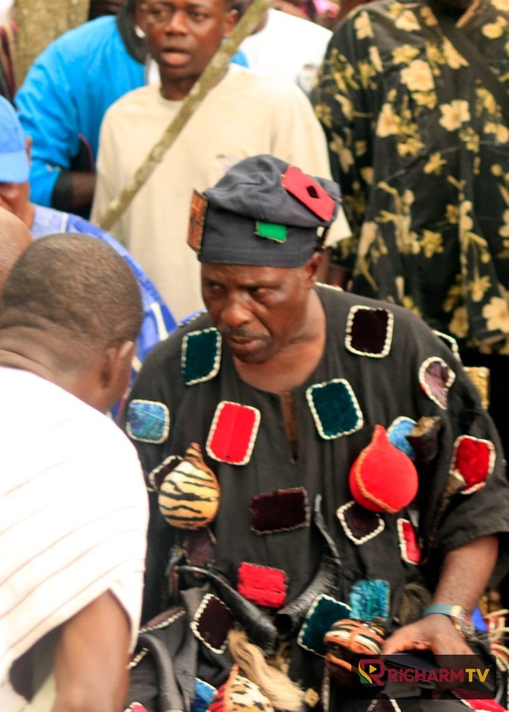 A participant in traditional attire during the Ngmayem celebrations.