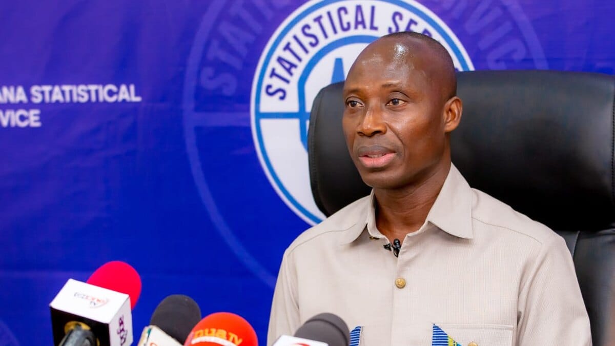A Ghana Statistical Service official addressing an inflation press briefing